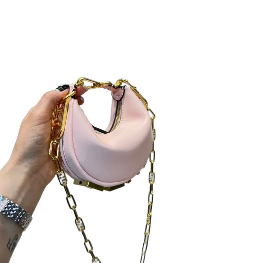 Fendi High-End Genuine Leather Crescent Handbag